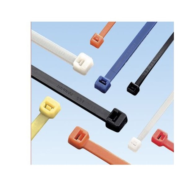 Cable Tie, 4 in L, 7/8 in Max Bundle Dia., Green, Nylon 6/6, 18 lb Strength, 100 PK
